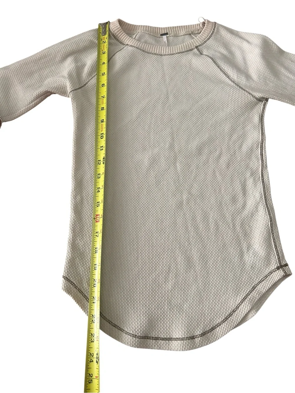 NFS Free People In The Mix Cuff Thermal Top Cream Linen Combo Knit Sz Small